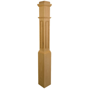 American 6 - 1/4" X 55" 4091RP Raised Panel Box Newel (4091RP, 4091DRP) - Stair Parts USA