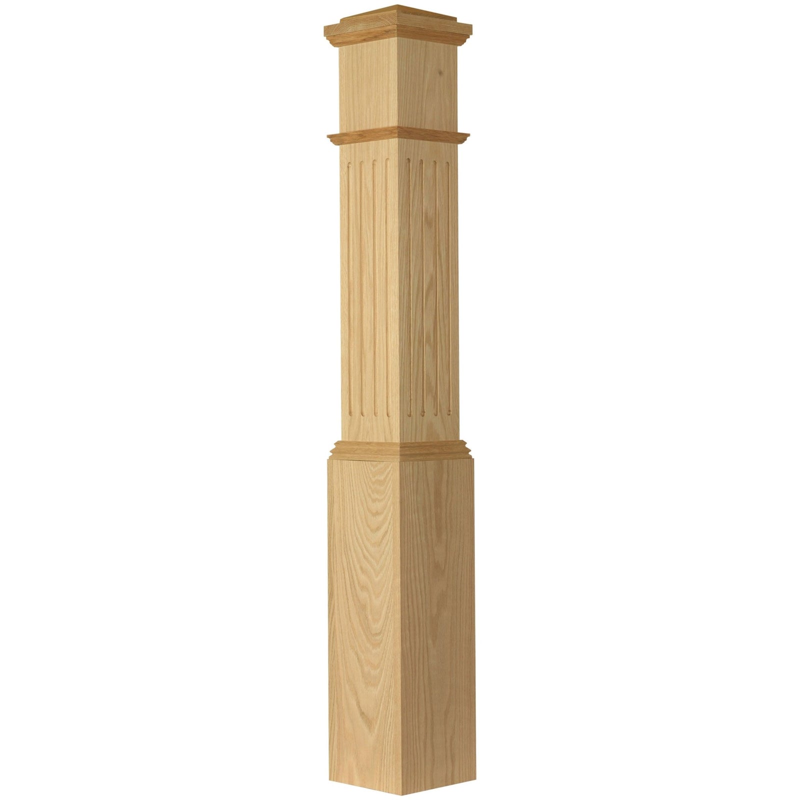 American 7 - 1/2" x 55" 4092F FLUTED Box Newel (4092F) - Stair Parts USA