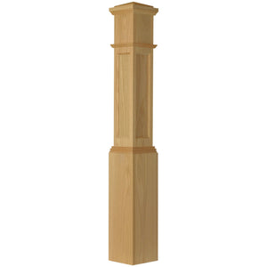American 7 - 1/2" X 55" 4092FP Recessed Flat Panel Box Newel (4092FP, 4092DFP) - Stair Parts USA