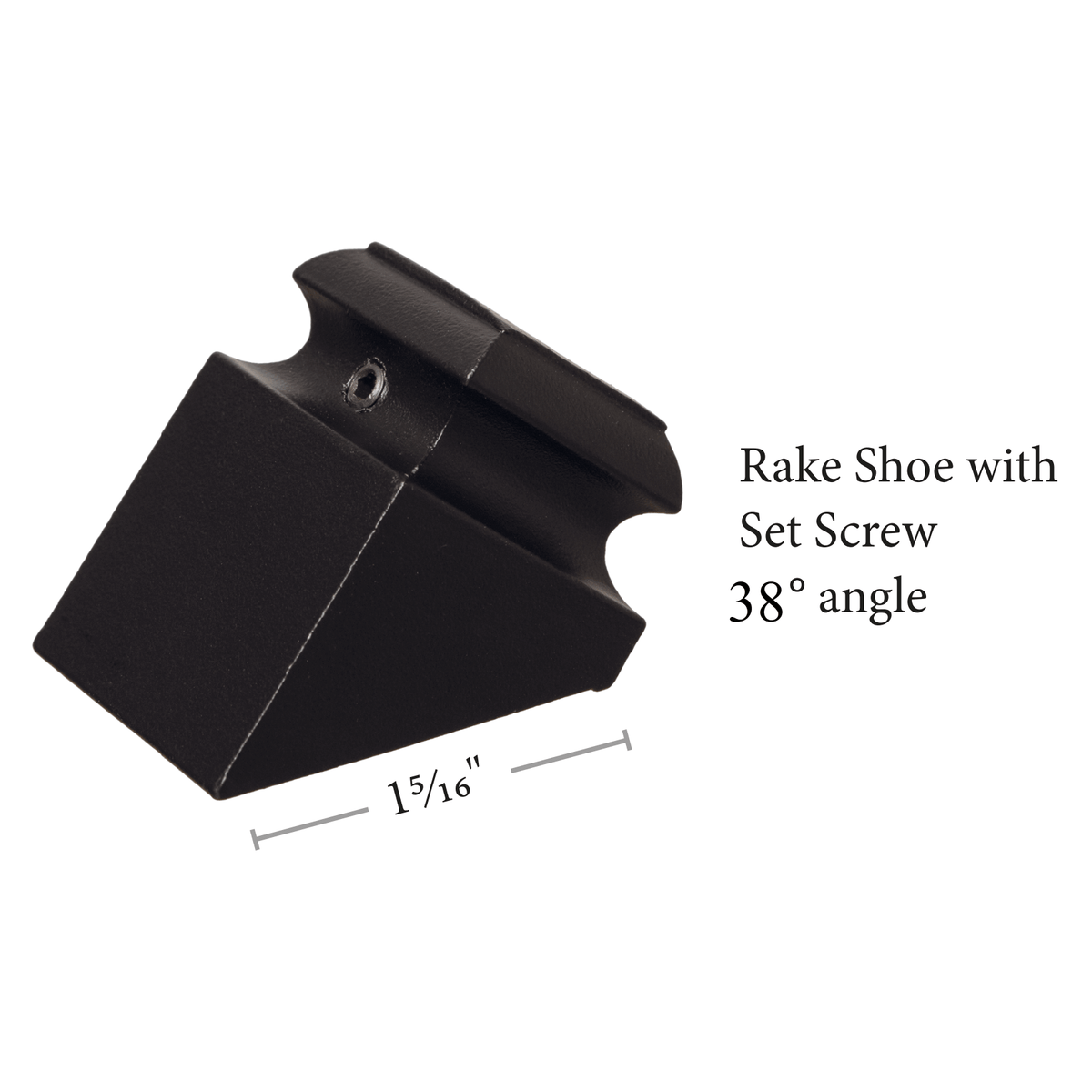 Angled Shoe w/ Set Screw for Square Hollow Iron Baluster (9063RS) - Stair Parts USA