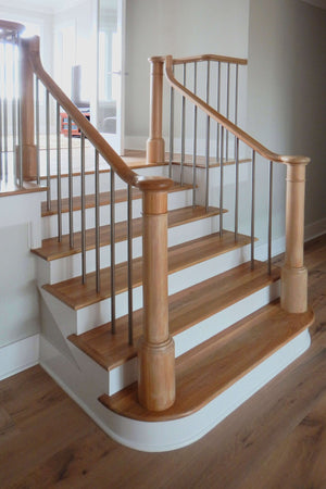 Brushed Nickel Baluster - Hollow Iron - Plain Round - 5/8" x 44" (CS - PLA - 44) - Stair Parts USA