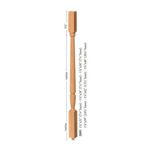 Bunker Hill 1 - 3/4" 2005 Structural Rise Square Top Baluster - Stair Parts USA