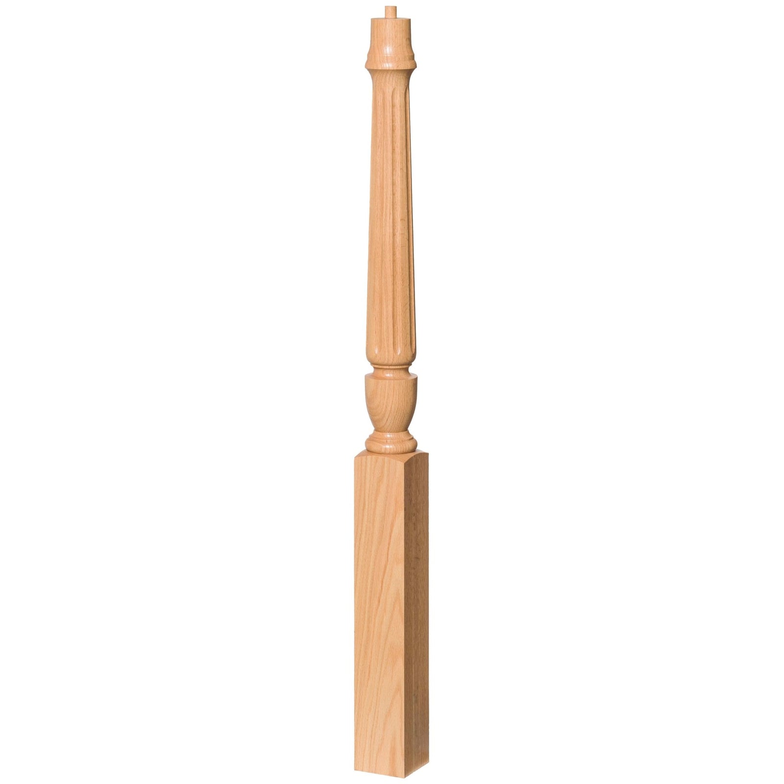 Bunker Hill 3 - 1/2" 3010/3011 Pin Top Turned Newel (43" and 48" in Plain, Fluted, or Twisted) - Stair Parts USA