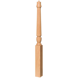 Bunker Hill 3 - 1/2" 3010/3011 Pin Top Turned Newel (43" and 48" in Plain, Fluted, or Twisted) - Stair Parts USA