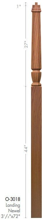 Bunker Hill 3 - 1/2" 3015 Pin Top Turned Newel (3015, 3015F, 3015T, 3018, 3018F, 3018T) - Stair Parts USA