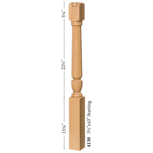 Bunker Hill 3 - 1/2" 4130, 4132 Turned Newels (used w/ Interchangeable Finials) - Stair Parts USA