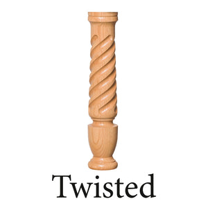 Bunker Hill 3 - 1/2" 4130T, 4132T Twisted (1 - 2 Weeks) Turned Newel (used w/ Interchangeable Finials) - Stair Parts USA