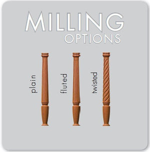 Bunker Hill 3 - 1/2" 4135 Turned Newel (used w/ Interchangeable Finials) (4135, 4135F, 4135T) - Stair Parts USA