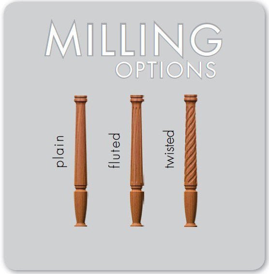 Bunker Hill 3 - 1/2" 4136 Turned Newel (used w/ Interchangeable Finials) (4136, 4136F, 4136T) - Stair Parts USA