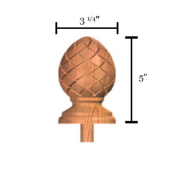 Bunker Hill CP - 414 Carved Pineapple Finial - Stair Parts USA