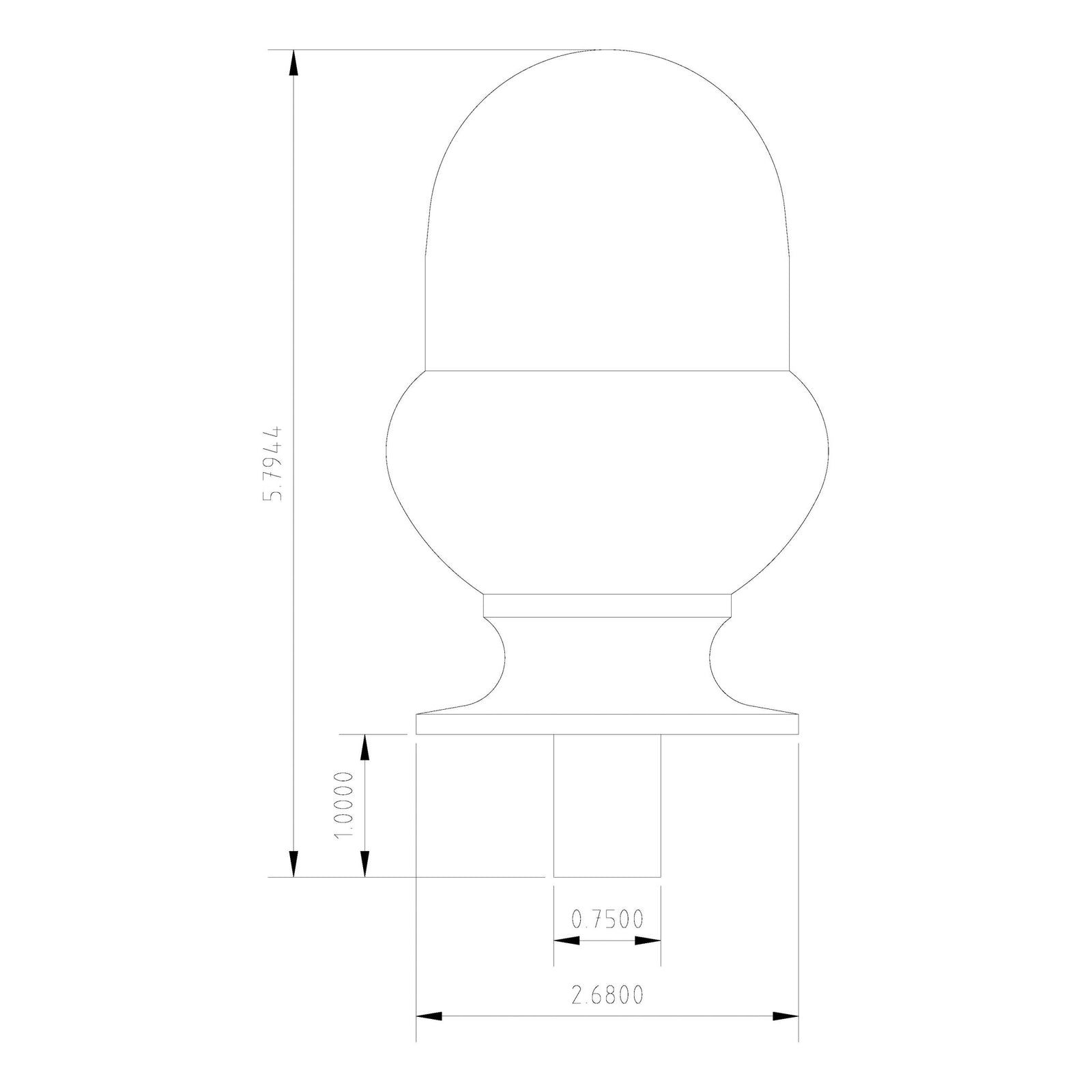 Bunker Hill PA - 410 Plain Acorn Finial - Stair Parts USA