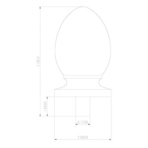 Bunker Hill PP - 412 Plain Pineapple Finial - Stair Parts USA