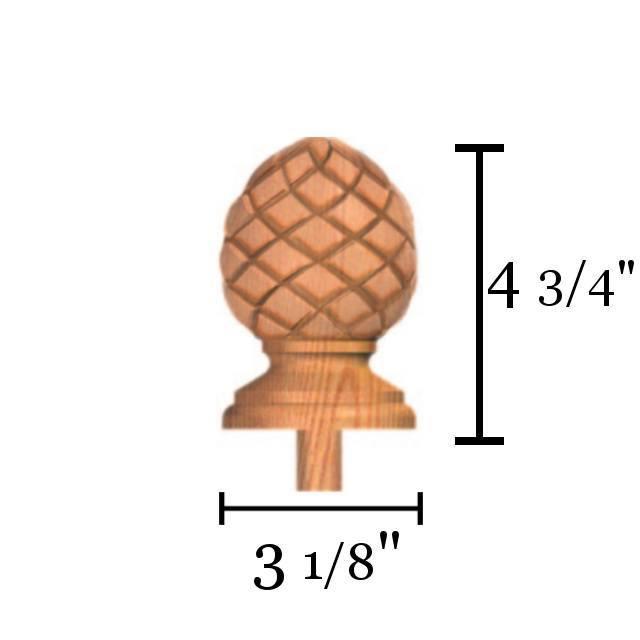 Bunker Hill RCP - 413 Raised Carved Pineapple Finial - Stair Parts USA