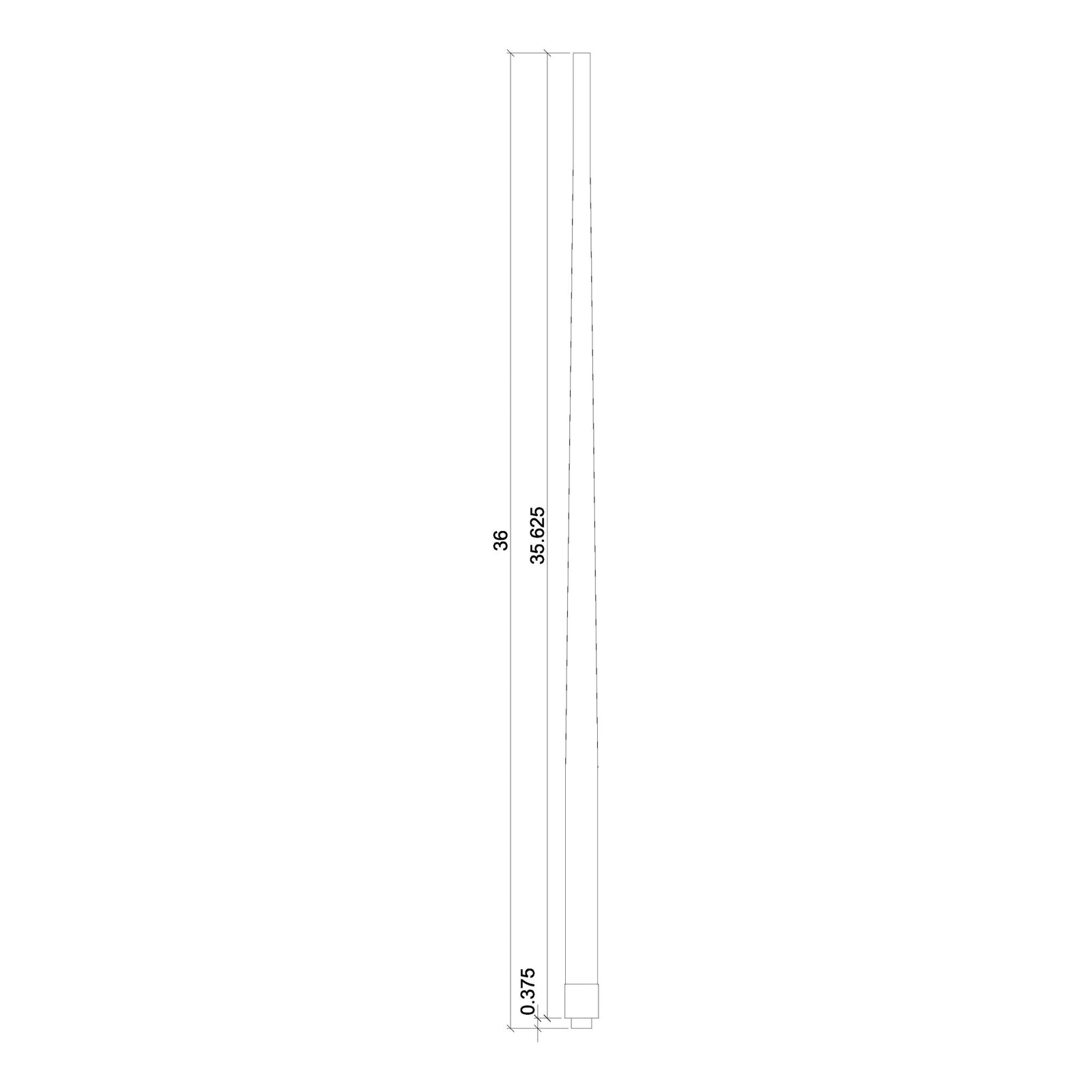 Colonial 1 - 1/4" 5025 Structural Rise Pin Top Baluster - Stair Parts USA