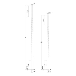 Colonial 1 - 3/16" 5040 Tapered Structural Rise Pin Top Baluster - Stair Parts USA