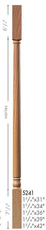 Colonial 1-3/4" 5241 Structural Rise Square Top Baluster