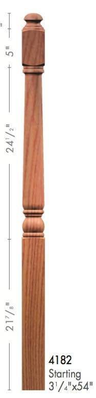 Colonial 3 - 1/4" 4180 Turned Newel (4180, 4182, 4183, 4188) - Stair Parts USA
