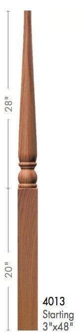 Colonial 3" x 48" 4013 Pin Top Turned Newel - Stair Parts USA