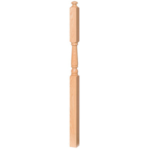 Colonial 3" x 60" 4046 - 13 14 - 1/2" Long Block Turned Newel (4046 - 13, 4046 - 13F) - Stair Parts USA