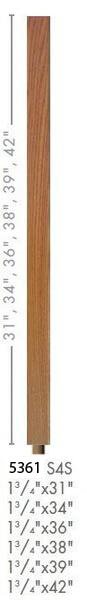 Contemporary 1 - 3/4" 5361 Plain Square Top Baluster w/Dowel - Stair Parts USA