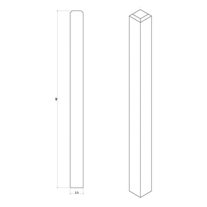 Contemporary 3 - 1/2" 4002 Turned Newel w/Chamfered Top (48" and 60") - Stair Parts USA
