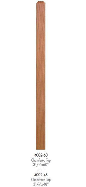 Contemporary 3 - 1/2" 4002 Turned Newel w/Chamfered Top (48" and 60") - Stair Parts USA