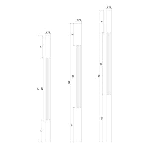 Contemporary Elegant Rise FLUTED Square Top Baluster (5034F, 5334F) - Stair Parts USA
