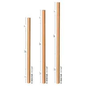 Contemporary Elegant Rise FLUTED Square Top Baluster (5034F, 5334F) - Stair Parts USA