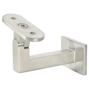 The Carolina Contemporary Handrail Bracket (3004) in satin black features a flat rectangular base and angled mounting plate for secure wall attachment.