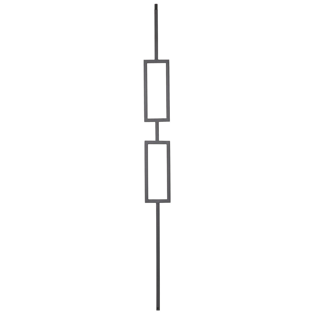 Contemporary Series 1/2" Square 3 - 3/4" x 44"H Double Rectangle Hollow Iron Baluster (9091CS) - Stair Parts USA