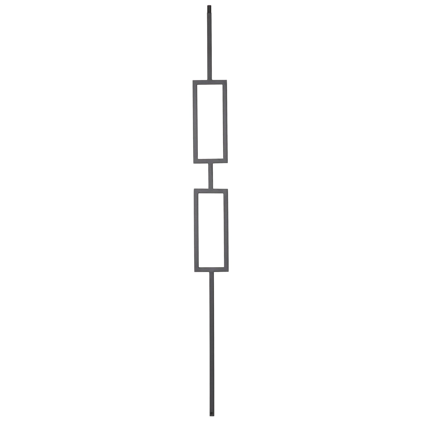 Contemporary Series 1/2" Square 3 - 3/4" x 44"H Double Rectangle Hollow Iron Baluster (9091CS) - Stair Parts USA