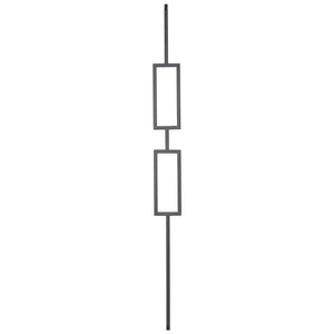 Contemporary Series 1/2" Square 3 - 3/4" x 44"H Double Rectangle Hollow Iron Baluster (9091CS) - Stair Parts USA