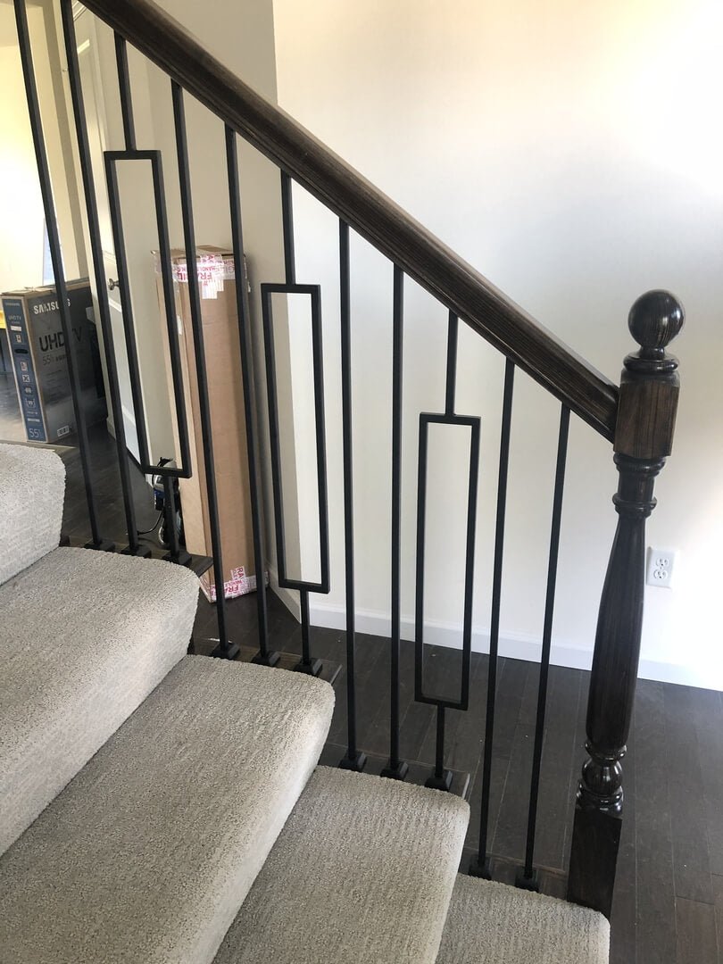 Contemporary Series 1/2" Square 3-3/4" x 44"H Single Rectangle Hollow Iron Baluster (9089CS)