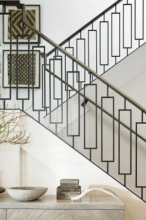 Contemporary Series 1/2" Square 3 - 3/4" x 44"H Single Rectangle Hollow Iron Baluster (9089CS) - Stair Parts USA