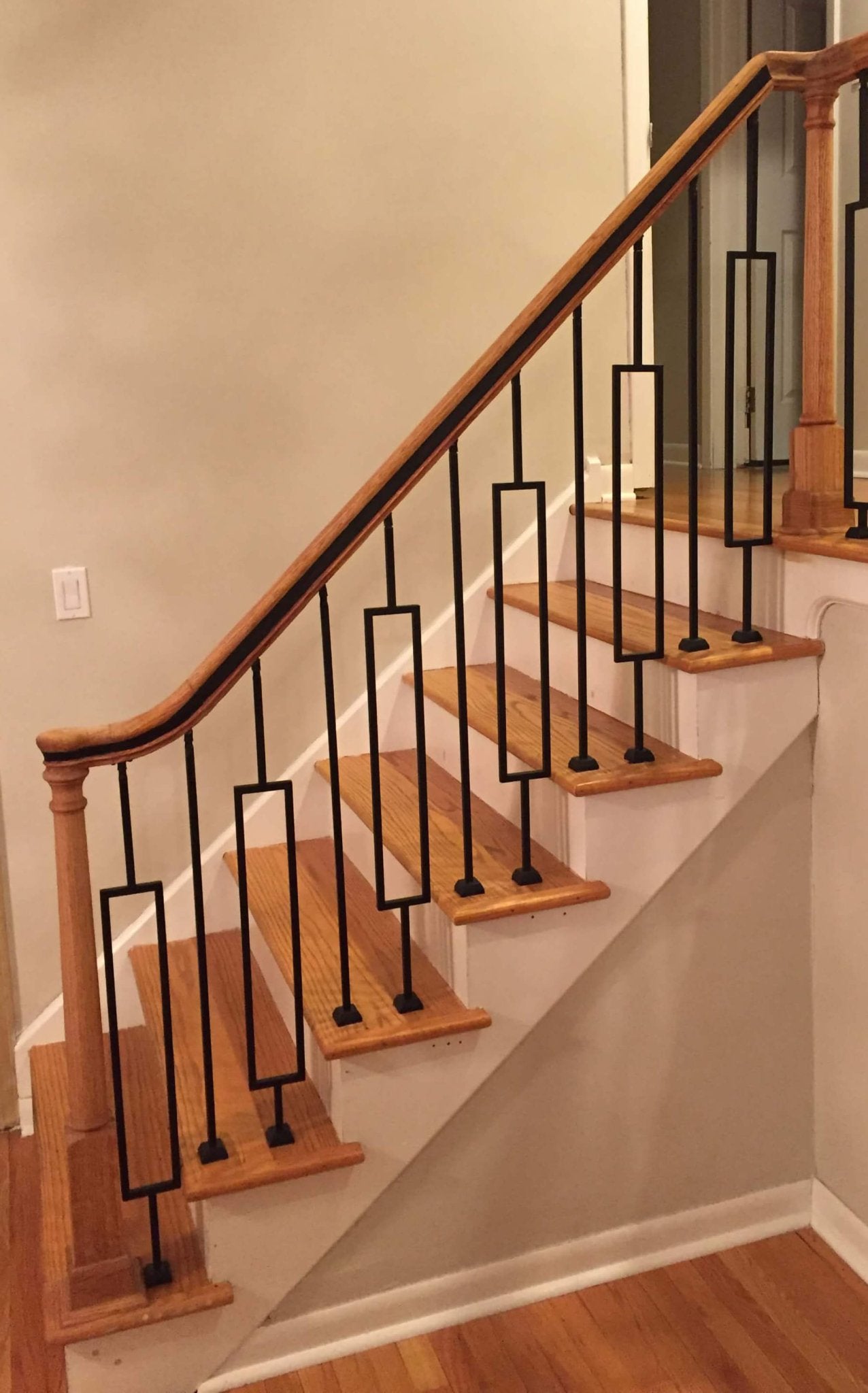 Contemporary Series 1/2" Square 3-3/4" x 44"H Single Rectangle Hollow Iron Baluster (9089CS)