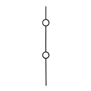 Contemporary Series 1/2" Square - 4" x 44"H Double Circle Hollow Iron Baluster (9051VS) - Stair Parts USA