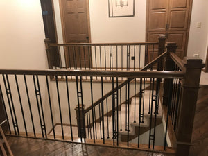 Contemporary Series 1/2" Square x 2 - 1/4" x 44"H Double Bar Hollow Iron Baluster (9087CS) - Stair Parts USA
