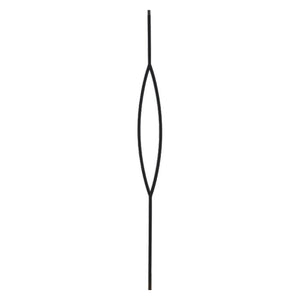 Contemporary Series Pointed Oval 4 - 1/2" Oval x 1/2" Square x 44"H Hollow Iron Baluster (9093CS) - Stair Parts USA