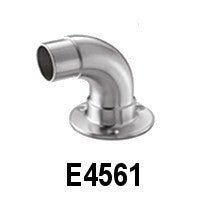 Curved Elbow with Mounting Plate for E001 Tubular Stainless Steel Handrail / 1 2/3" Dia. x 5/64" (E4561) - Stair Parts USA