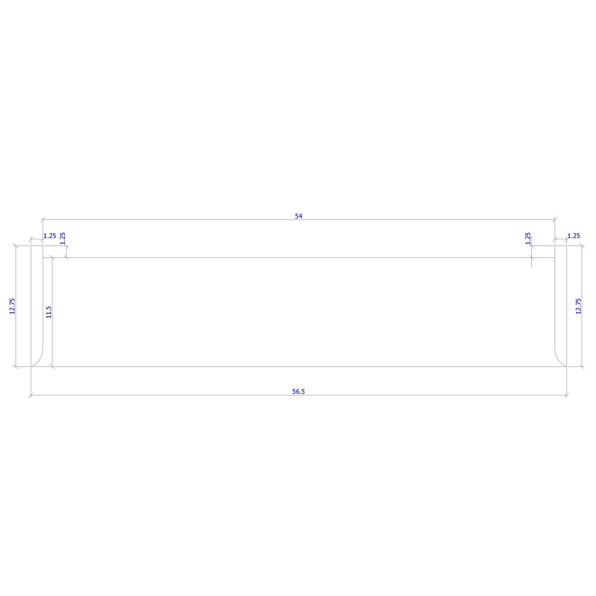 Double Return 1" x 11 - 1/2" Stair Tread (1400DR) - Stair Parts USA