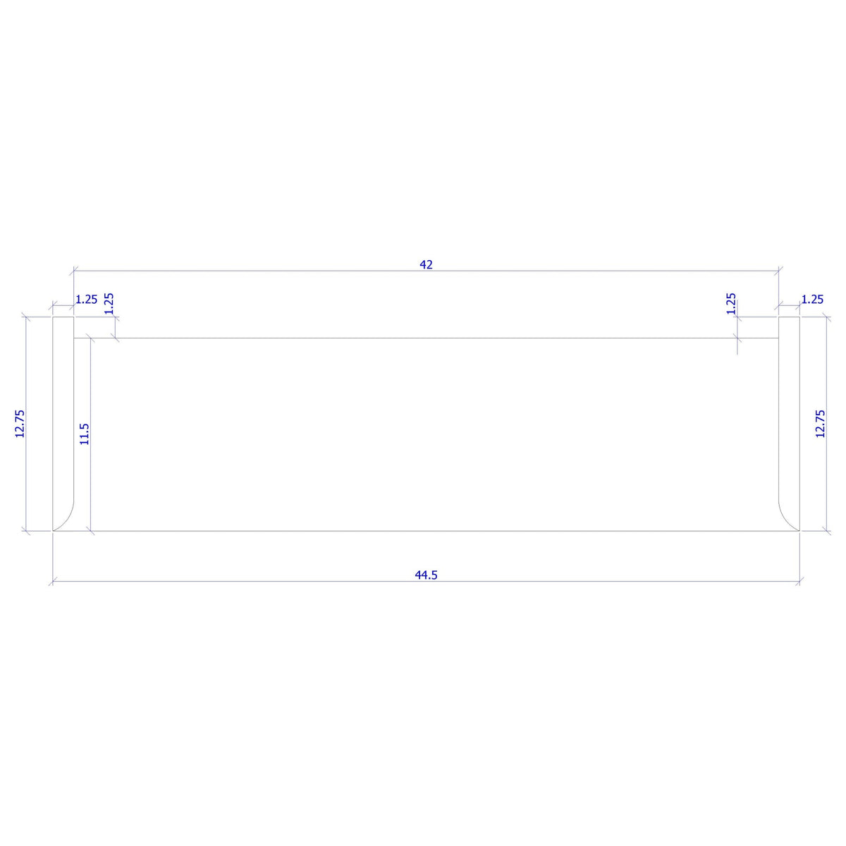 Double Return 1" x 11 - 1/2" Stair Tread (1400DR) - Stair Parts USA