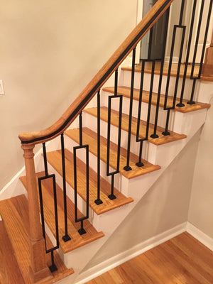 Easy Fit Flat Square Shoe for Square or Round Hollow Iron Balusters (9067EF - FS) - Stair Parts USA