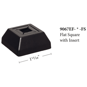 Easy Fit Flat Square Shoe for Square or Round Hollow Iron Balusters (9067EF - FS) - Stair Parts USA
