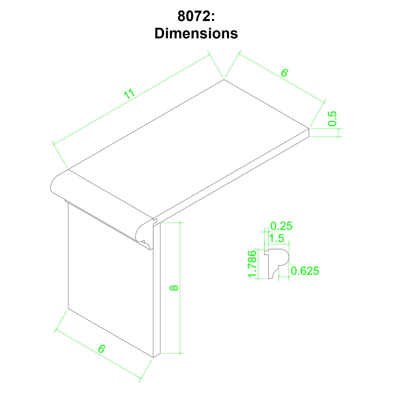 False End Tread Kit (8079, 8072) - Stair Parts USA