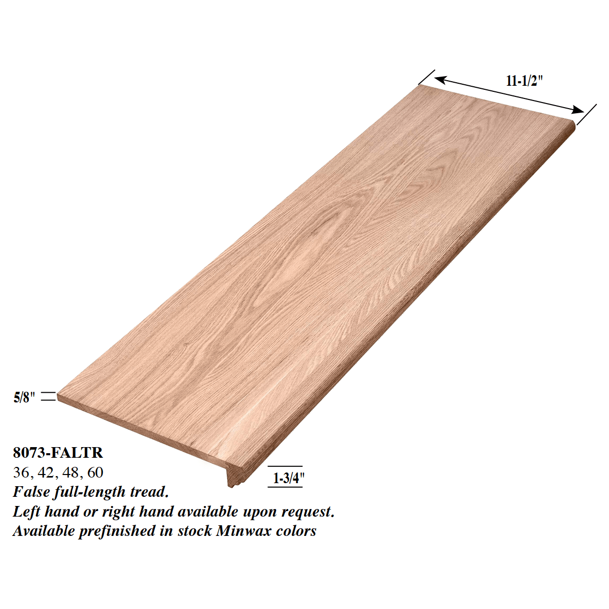 False Tread 5/8" x 11-1/2" Retrofit Stair Tread (8073-FALTR)