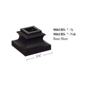 Flat Shoe (NO SET SCREW) for Square Hollow Iron Baluster (9061BS) - Stair Parts USA