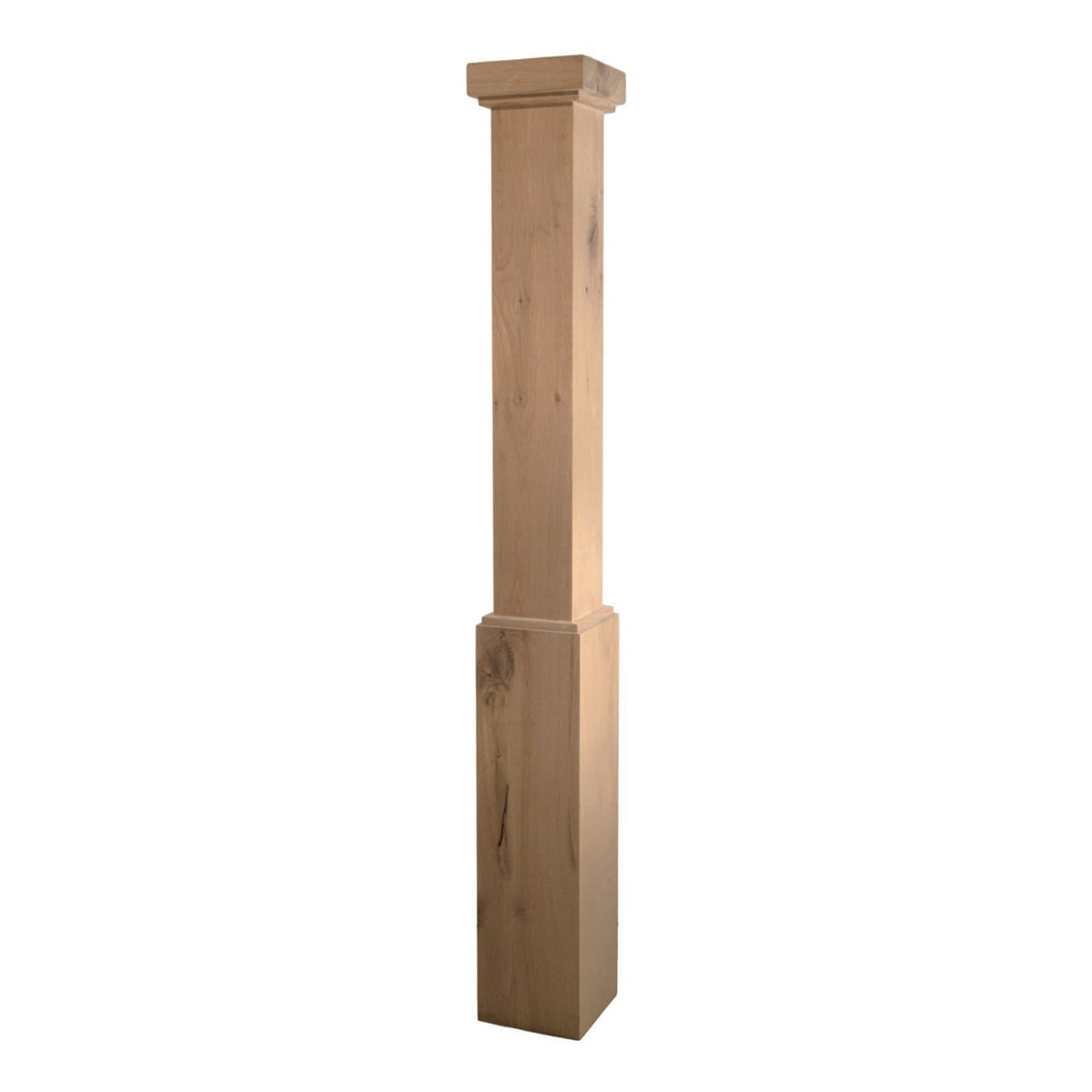 Forest Character White Oak 6 - 1/4" x 53" Hollow Box Newel (FCW - 4091) - Stair Parts USA