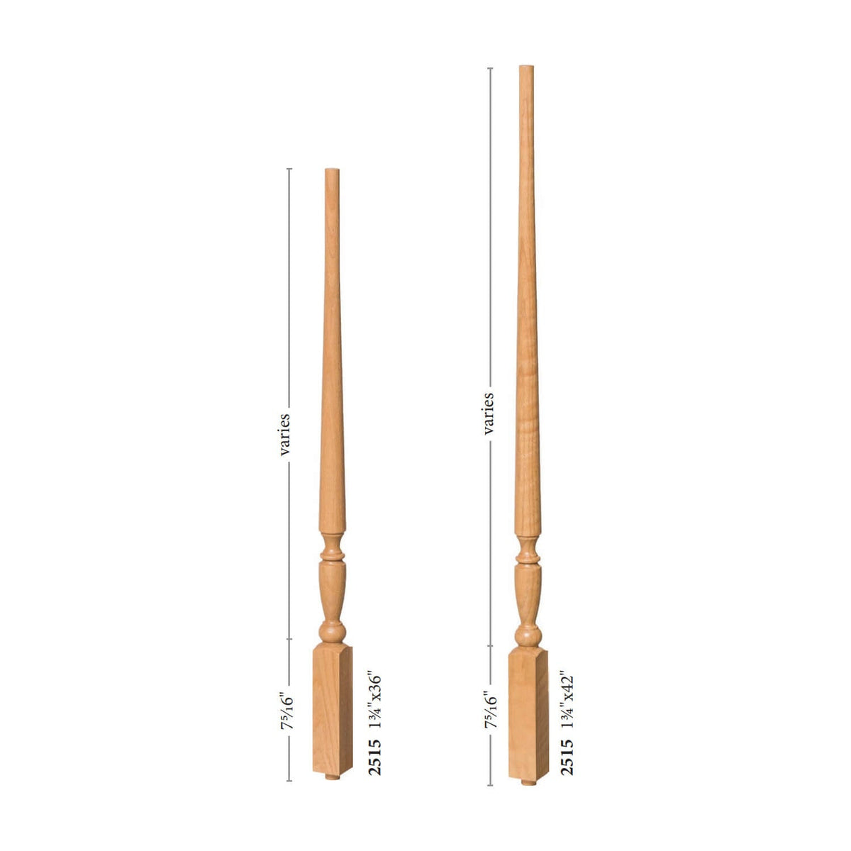 Georgia 1 - 3/4" Structural Rise Pin Top Baluster / FLUTED (2515F) - Stair Parts USA