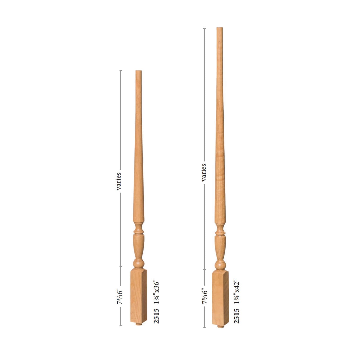 Georgia 1 - 3/4" Structural Rise Pin Top Baluster / FLUTED (2515F) - Stair Parts USA