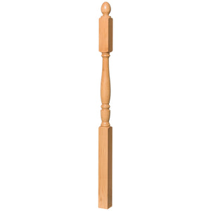 Georgia 3" x 60" 4745 10" Long Block Turned Newel w/Plain Pineapple Top (4745, 4745F, 4745T) - Stair Parts USA